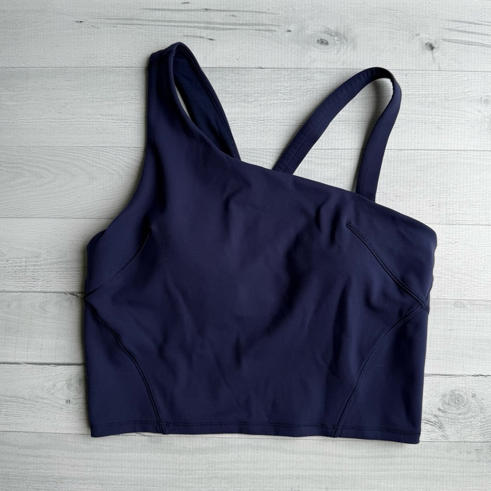 Lululemon Everlux Asymmetrical Tennis Tank Top Navy Size 8